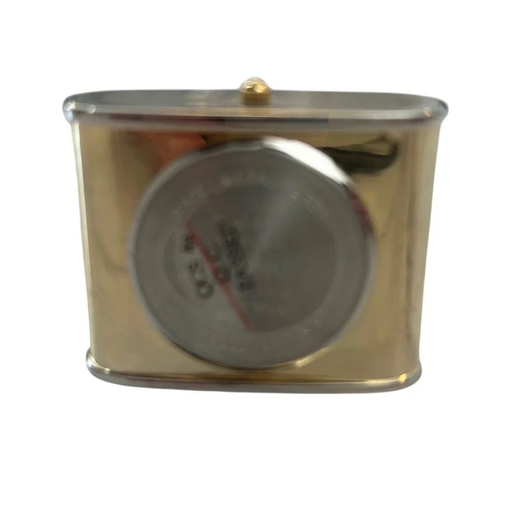 Milan Miniature Desk Clocks Set of 2 Quartz Gold Silver Tone Metal Vintage Style